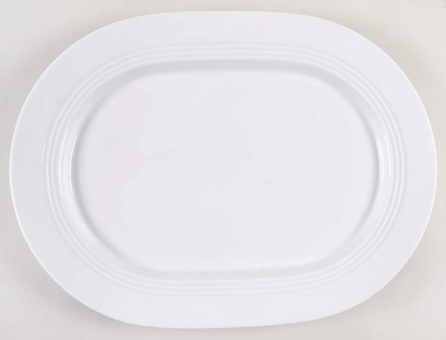Odyssey White 15" Oval Serving Platter by Block-1