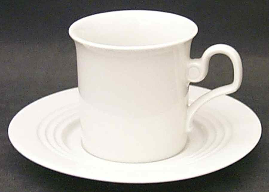 Odyssey White Flat Demitasse Cup & Saucer Set by Block-1