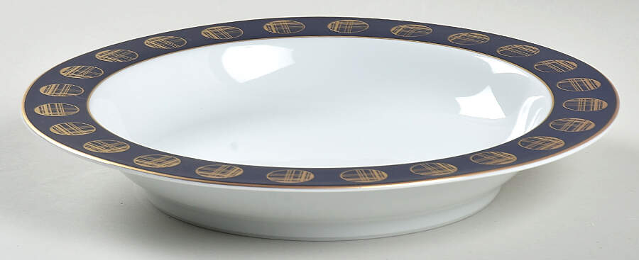 Orbit Blue Rim Soup Bowl by Block-1