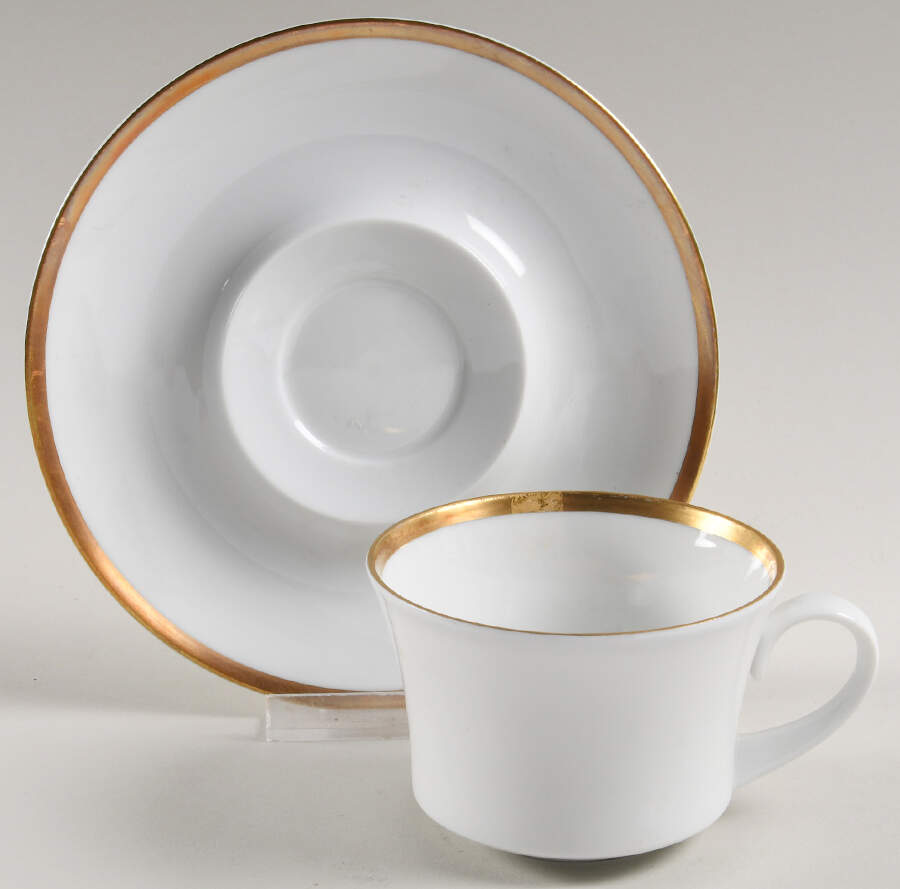 Oro Flat Cup & Saucer Set by Block-1