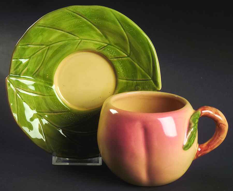 Peaches Flat Cup & Saucer Set by Block-1