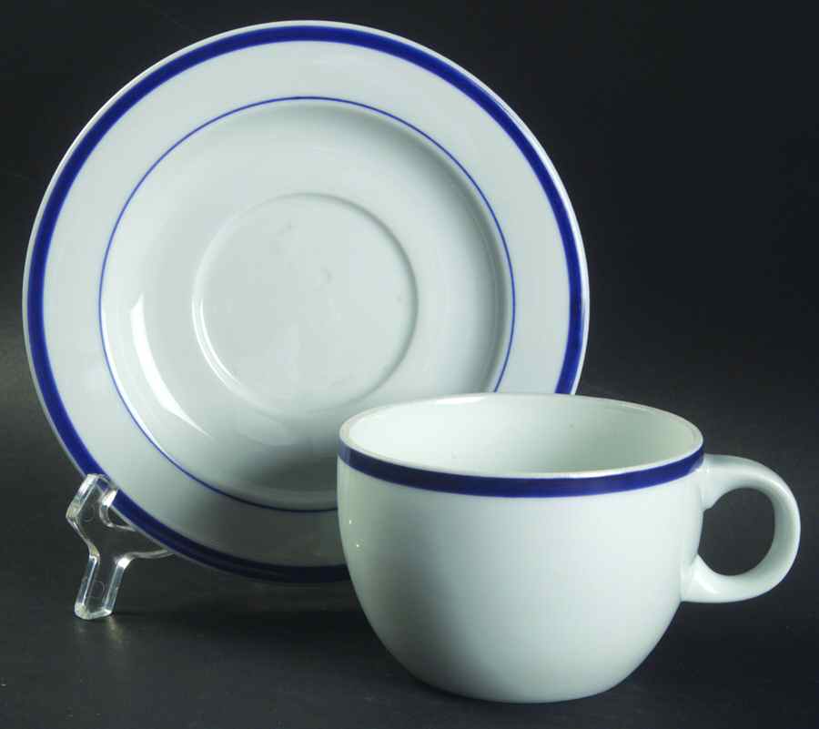 Porto Blue Flat Cup & Saucer Set by Block-1