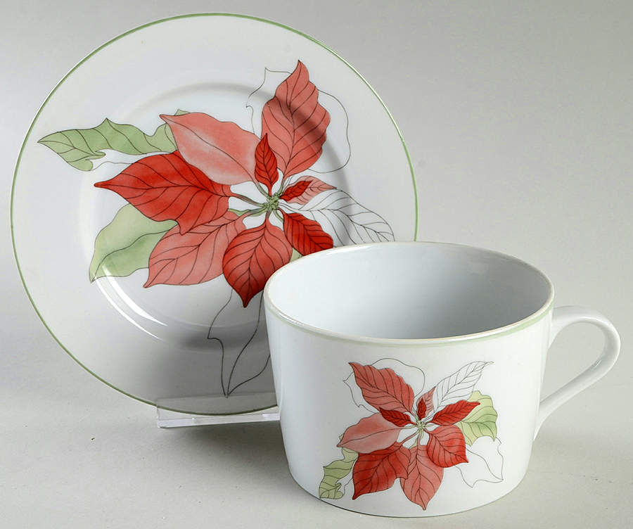 Poinsettia Oversized Cup & Saucer Set by Block-1