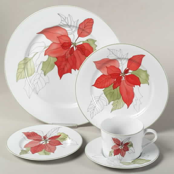 Poinsettia 5 Piece Place Setting by Block-1