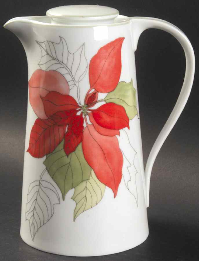 Poinsettia Mini Coffee Pot & Lid by Block-1