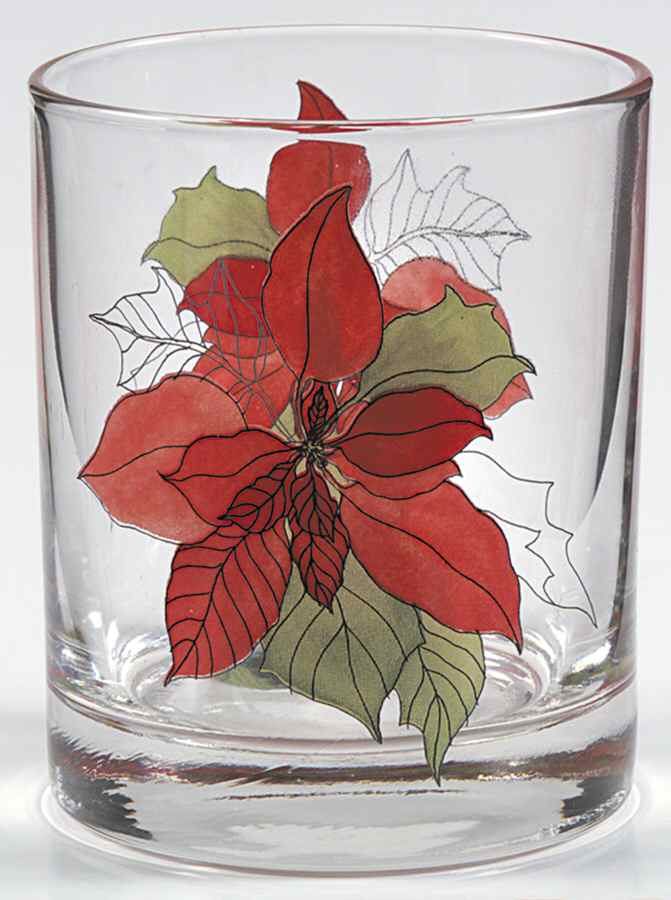 Poinsettia 8 Oz Glassware Old Fashioned by Block-1