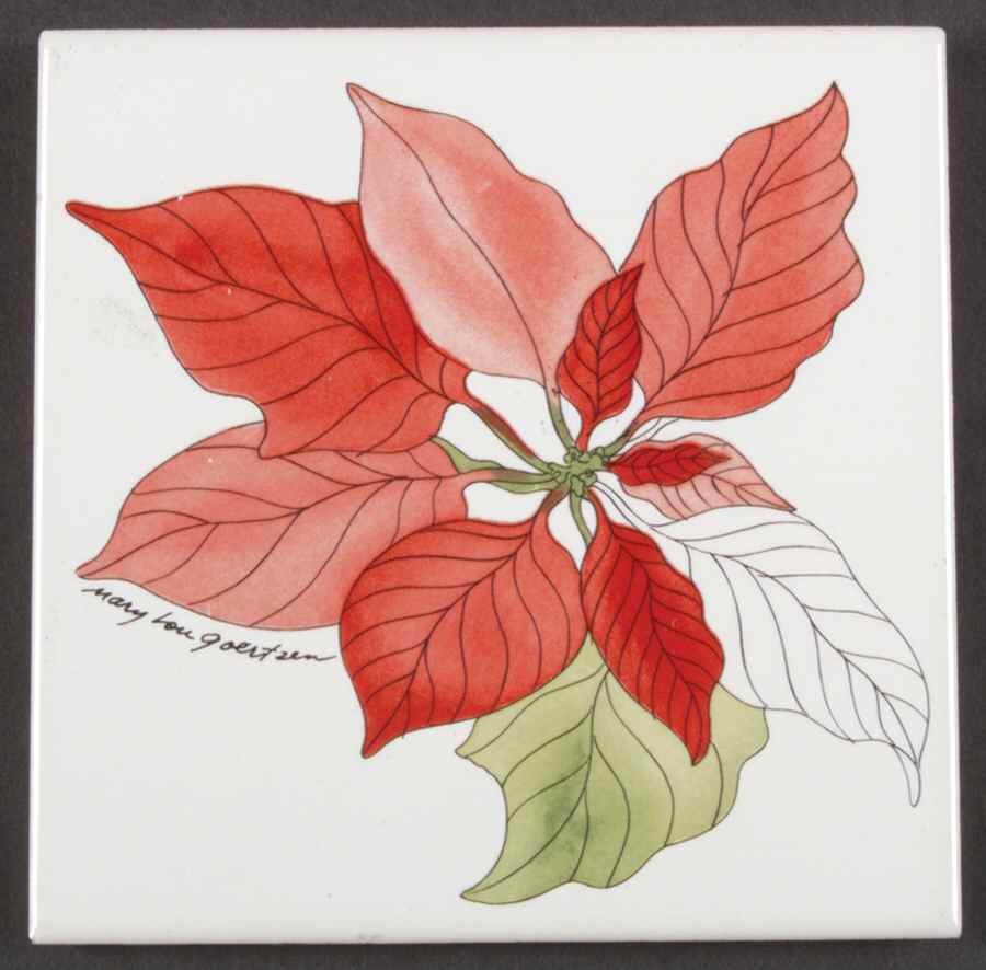 Poinsettia Square Corkback Coaster by Block-1