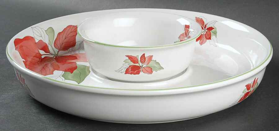 Poinsettia (2 Piece) Chip & Dip Set by Block-1
