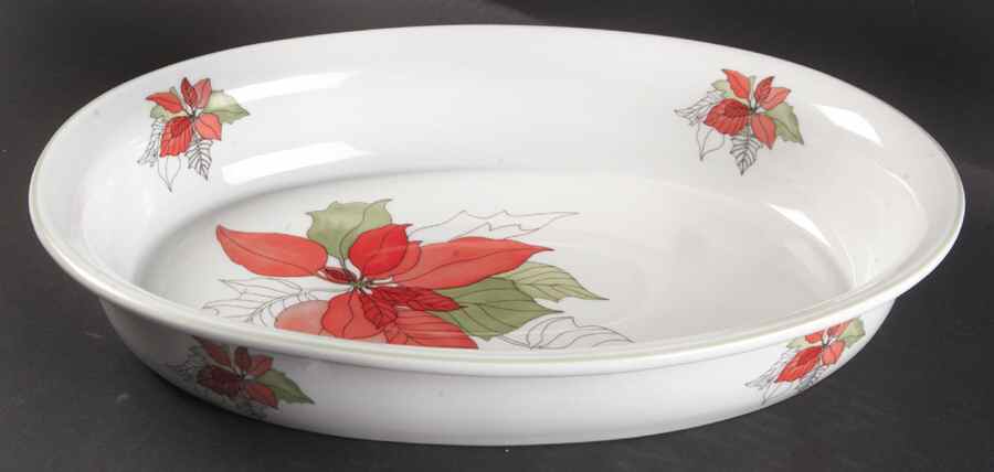 Poinsettia 13" Oval Baker by Block-1