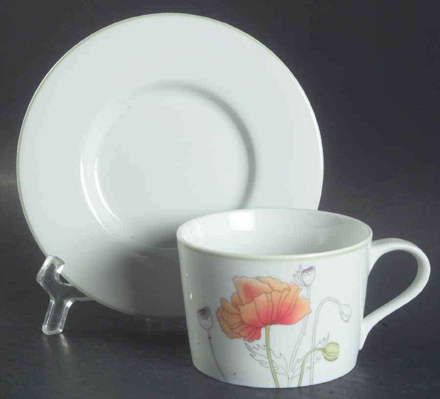 Poppy Flat Cup & Saucer Set by Block-1