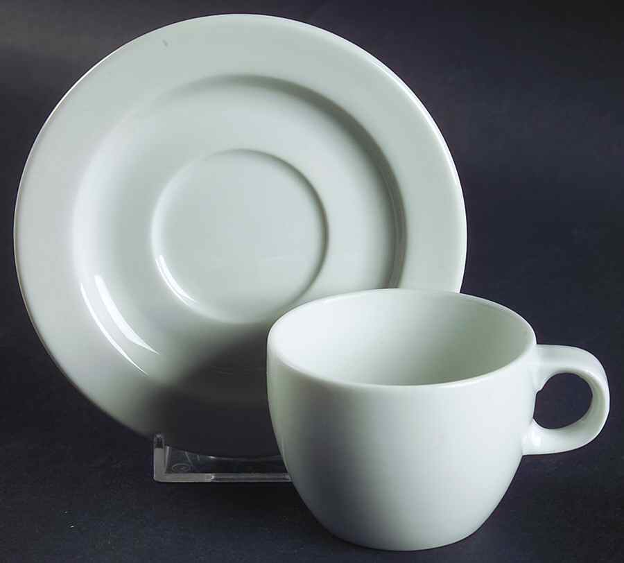 Porto White Flat Demitasse Cup & Saucer Set by Block-1