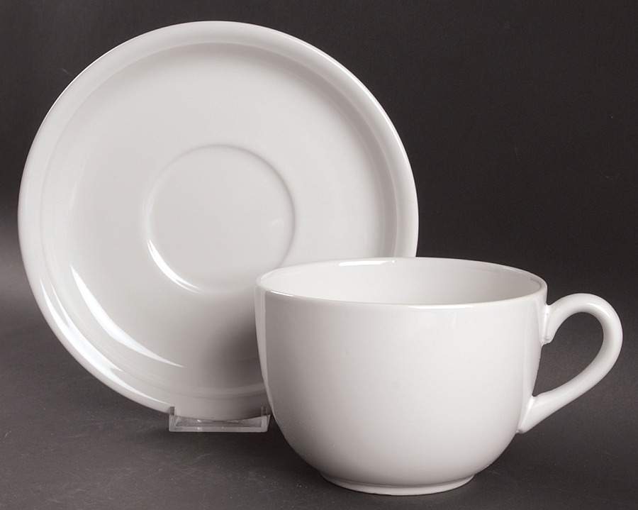 Rainbow White Jumbo Cup & Saucer Set by Block-1