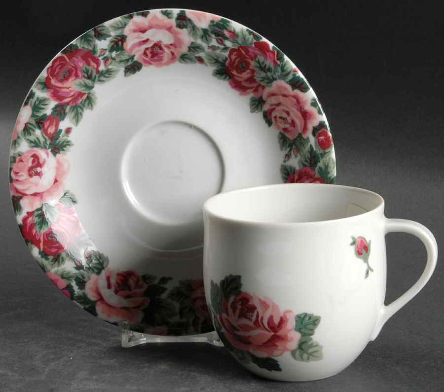 Rose Garden Flat Cup & Saucer Set by Block-1