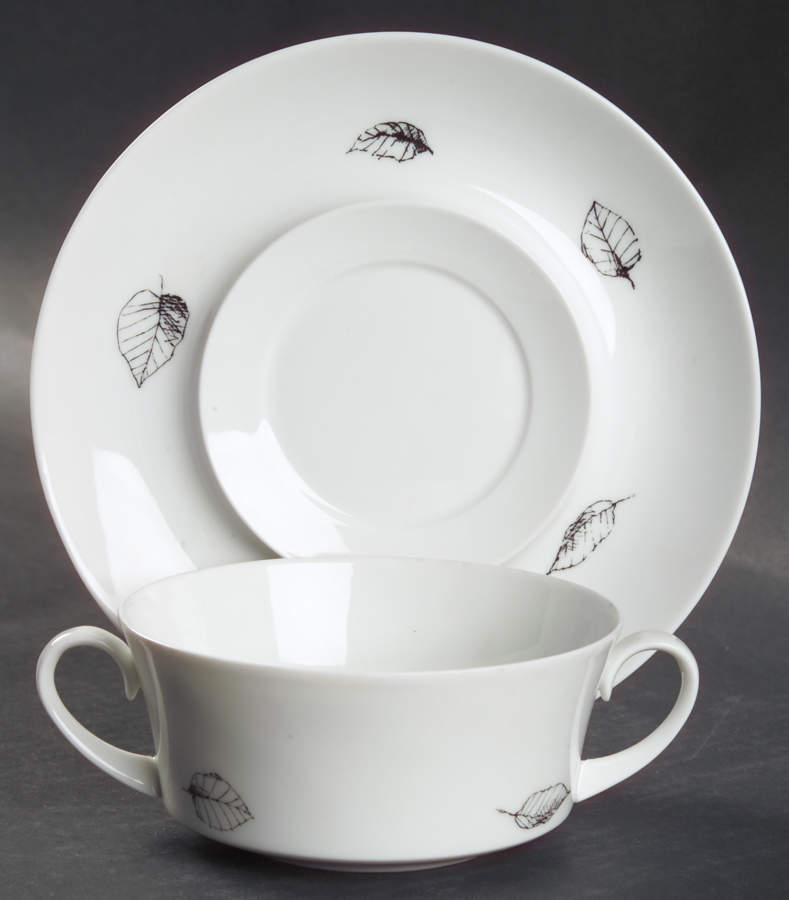 Rosa Flat Cream Soup Bowl & Saucer Set by Block-1