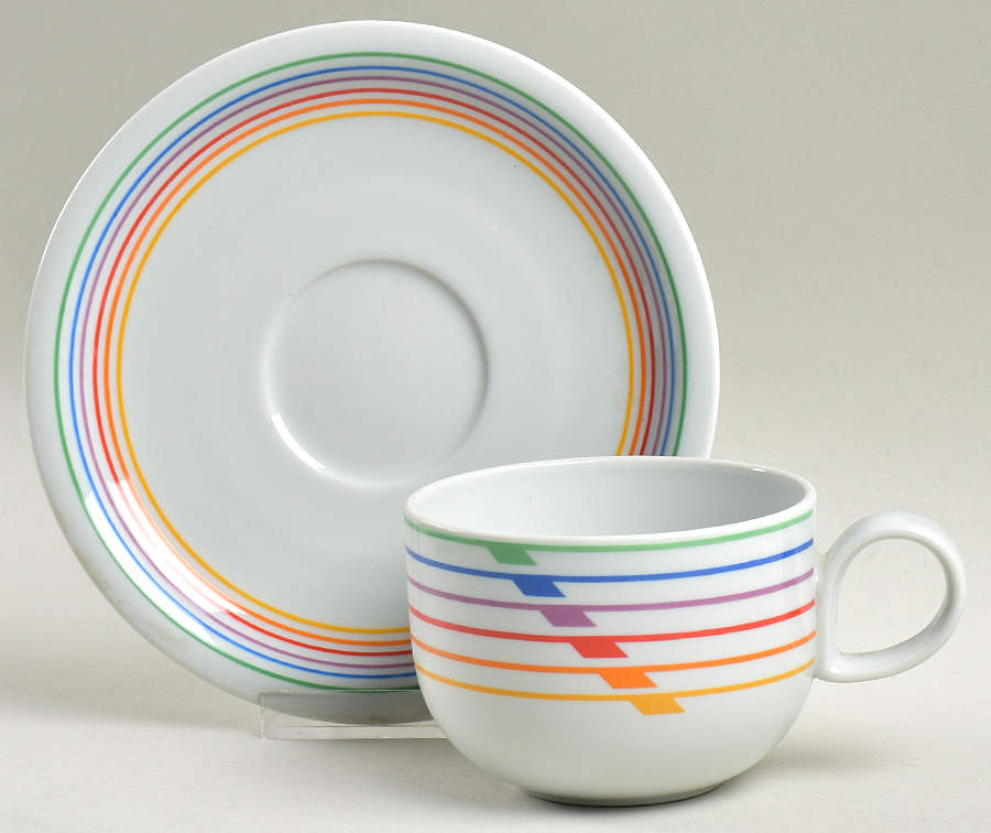 Sextet Flat Cup & Saucer Set by Block-1