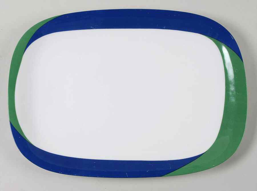 Study In Squares 15" Oval Serving Platter by Block-1