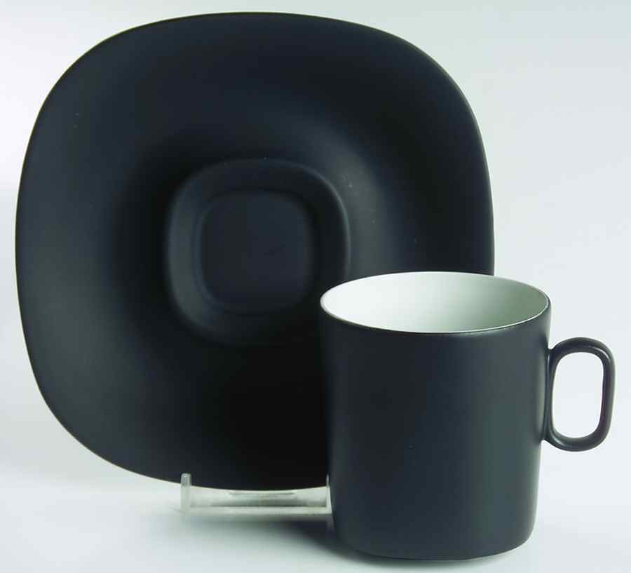Transition Black Flat Cup & Saucer Set by Block-1