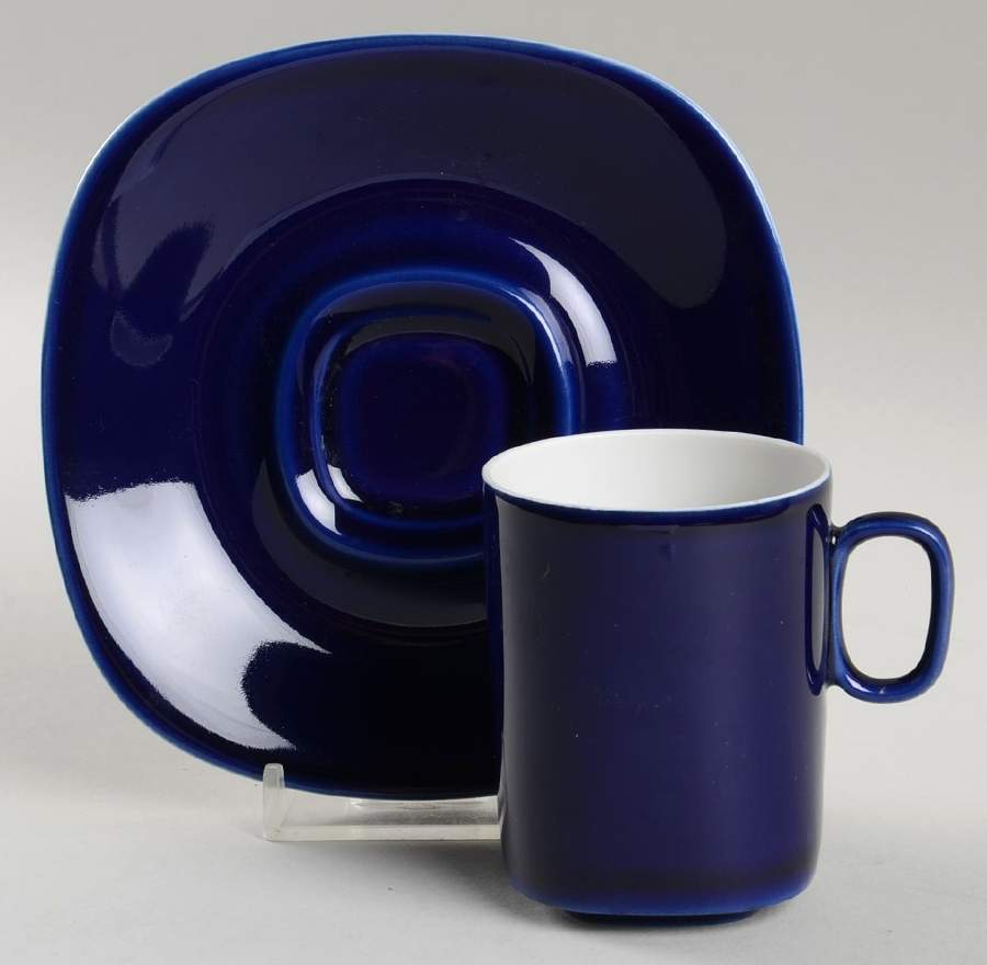 Transition Cobalt Blue Flat Demitasse Cup & Saucer Set by Block-1