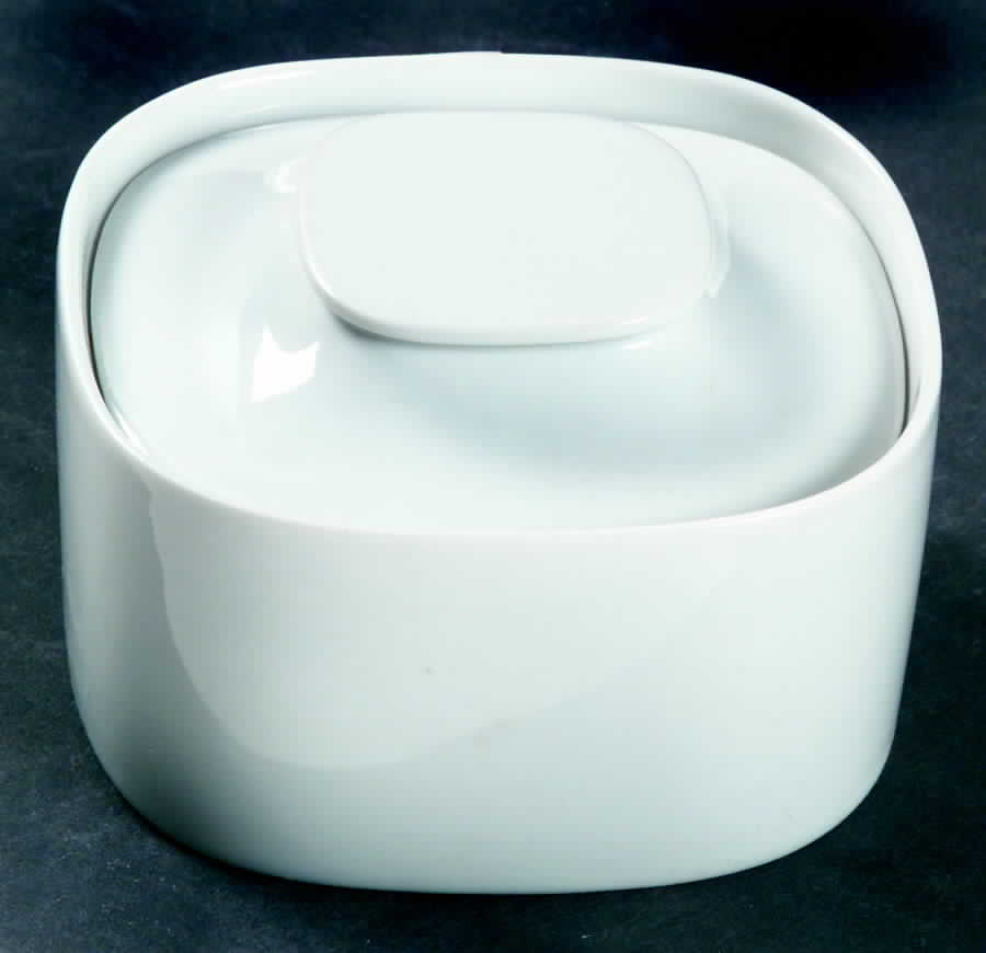 Transition White Sugar Bowl & Lid by Block-1