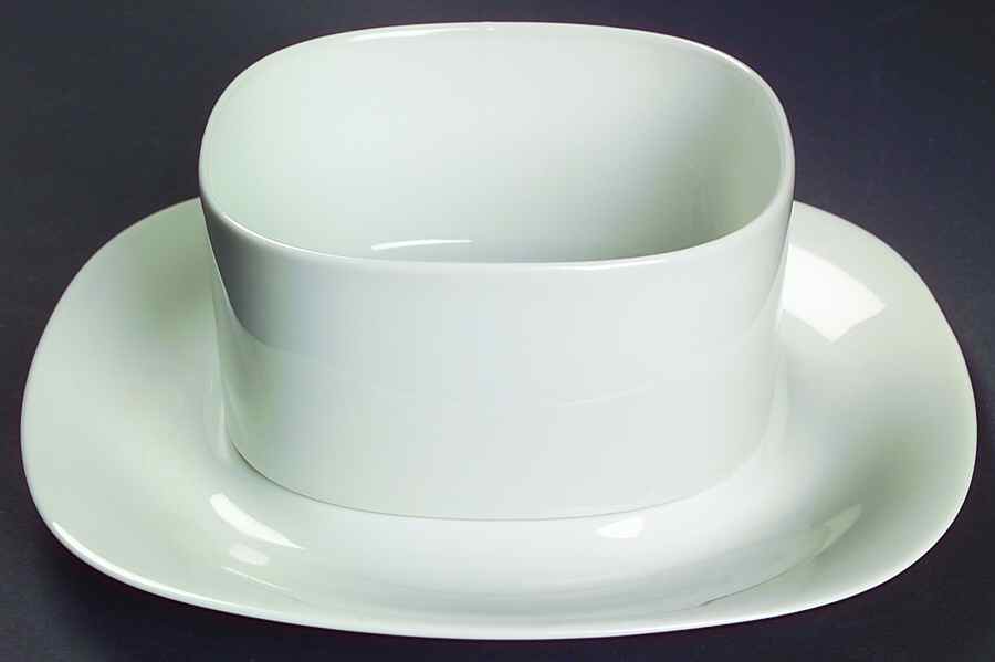 Transition White Gravy Boat & Underplate by Block-1