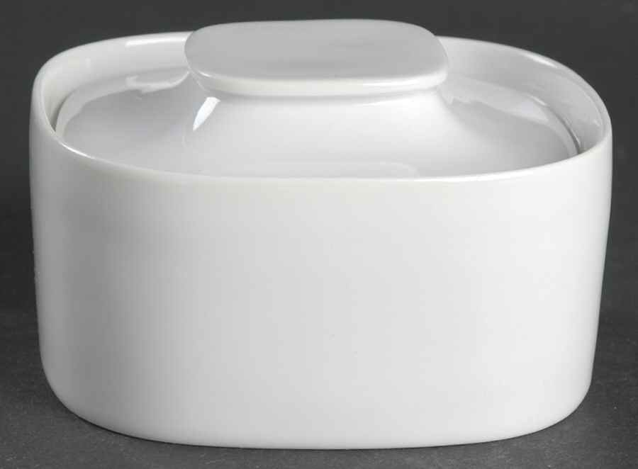 Transition White Mini Sugar Bowl & Lid by Block-1