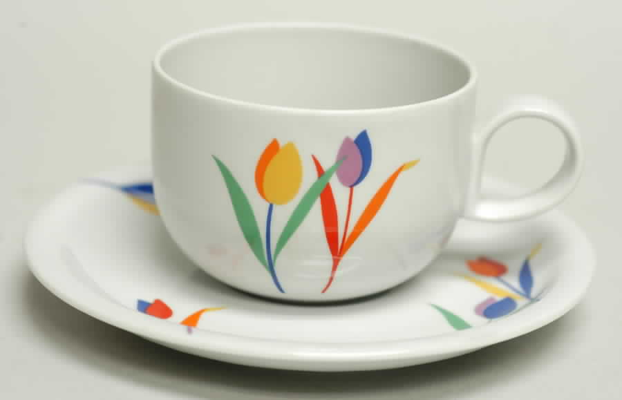 Tulip Time Flat Cup & Saucer Set by Block-1