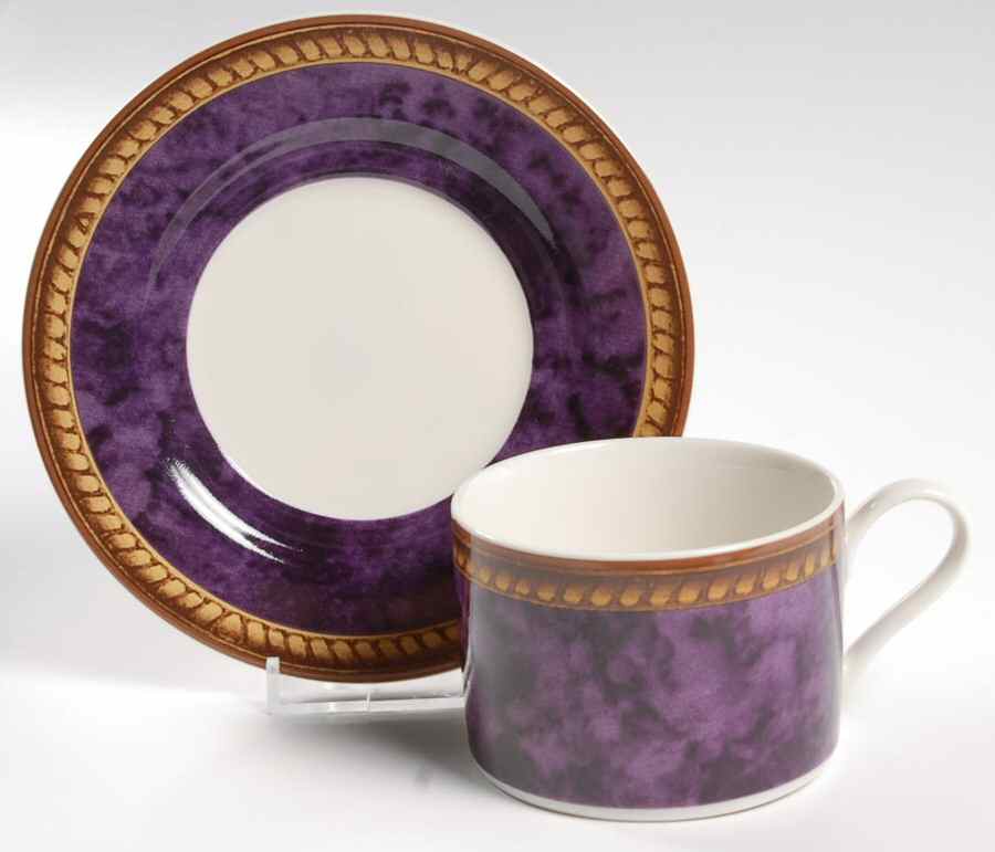 Vintage Amethyst Flat Cup & Saucer Set by Block-1