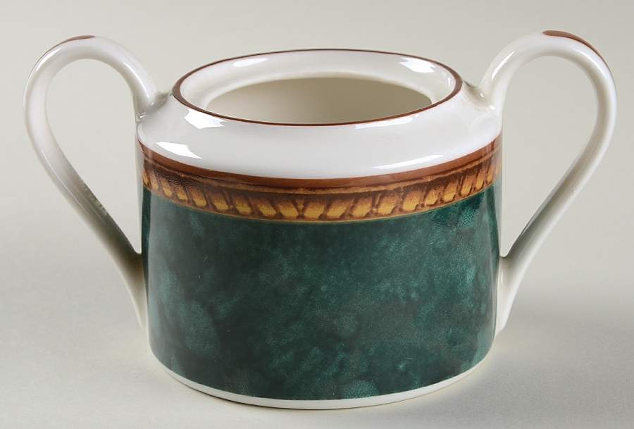 Vintage Emerald Green Sugar Bowl No Lid by Block-1