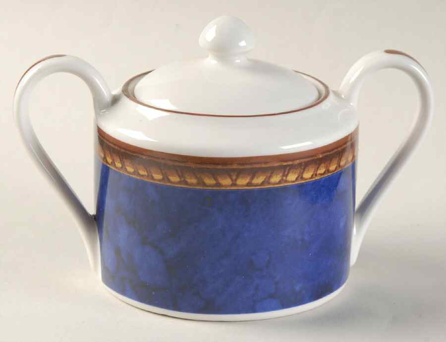 Vintage Sapphire Sugar Bowl & Lid by Block-1