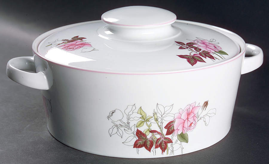 Western Rose 3 Quart Round Covered Casserole by Block-1