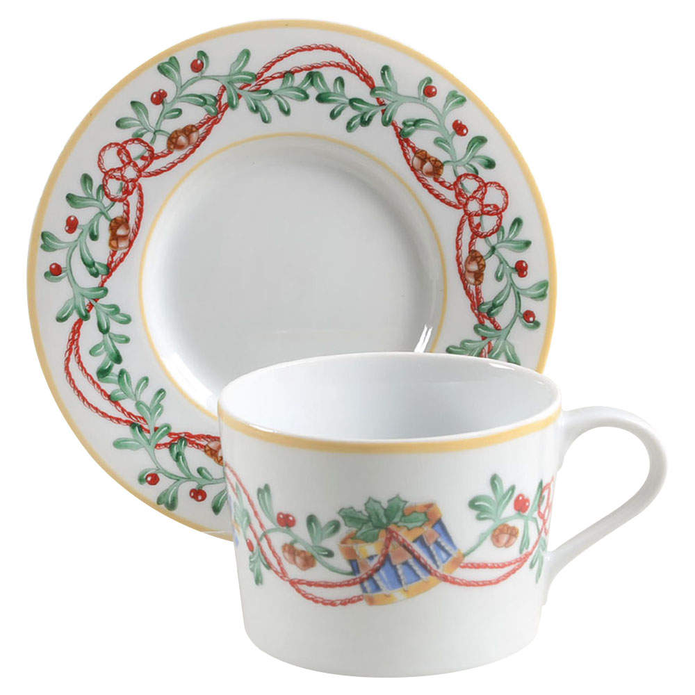 Whimsy Christmas Flat Cup & Saucer Set by Block-1