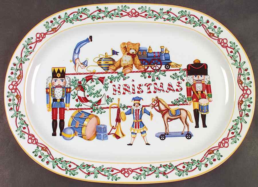Whimsy Christmas 15" Oval Serving Platter by Block-1