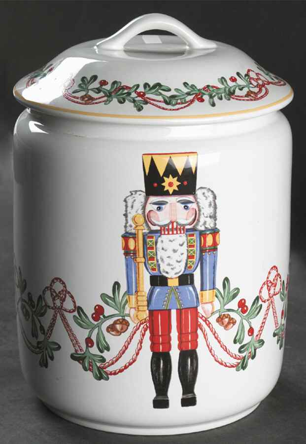 Whimsy Christmas Cookie Jar & Lid by Block-1
