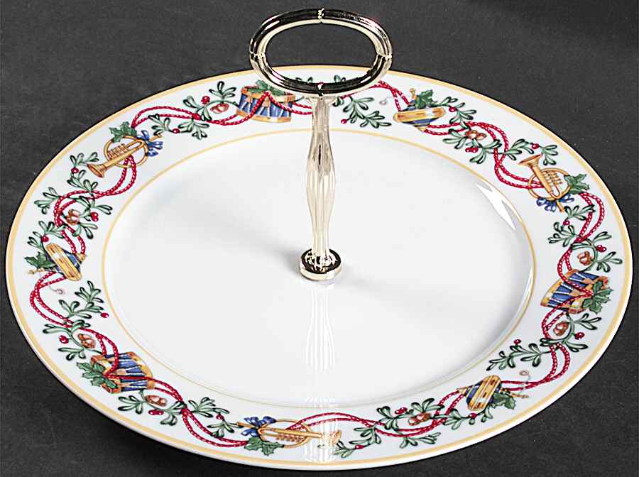 Whimsy Christmas Round Serving Plate with Center Handle (Dp) Hc by Block-1