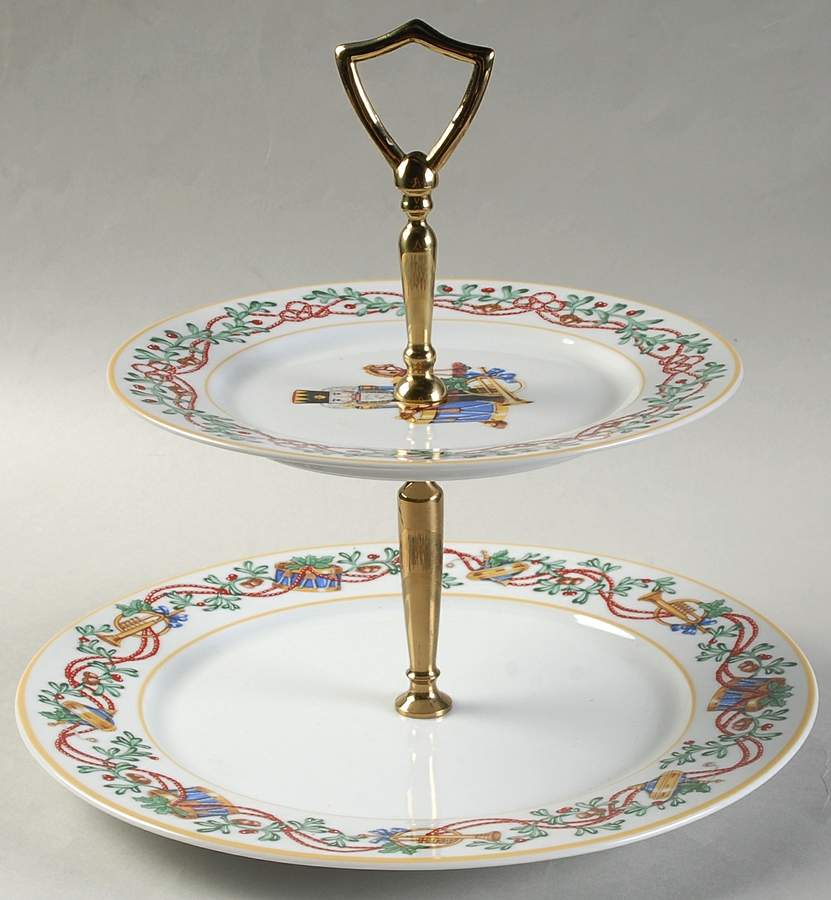 Whimsy Christmas 2 Tiered Serving Tray (Dinner & Salad Plate) by Block-1
