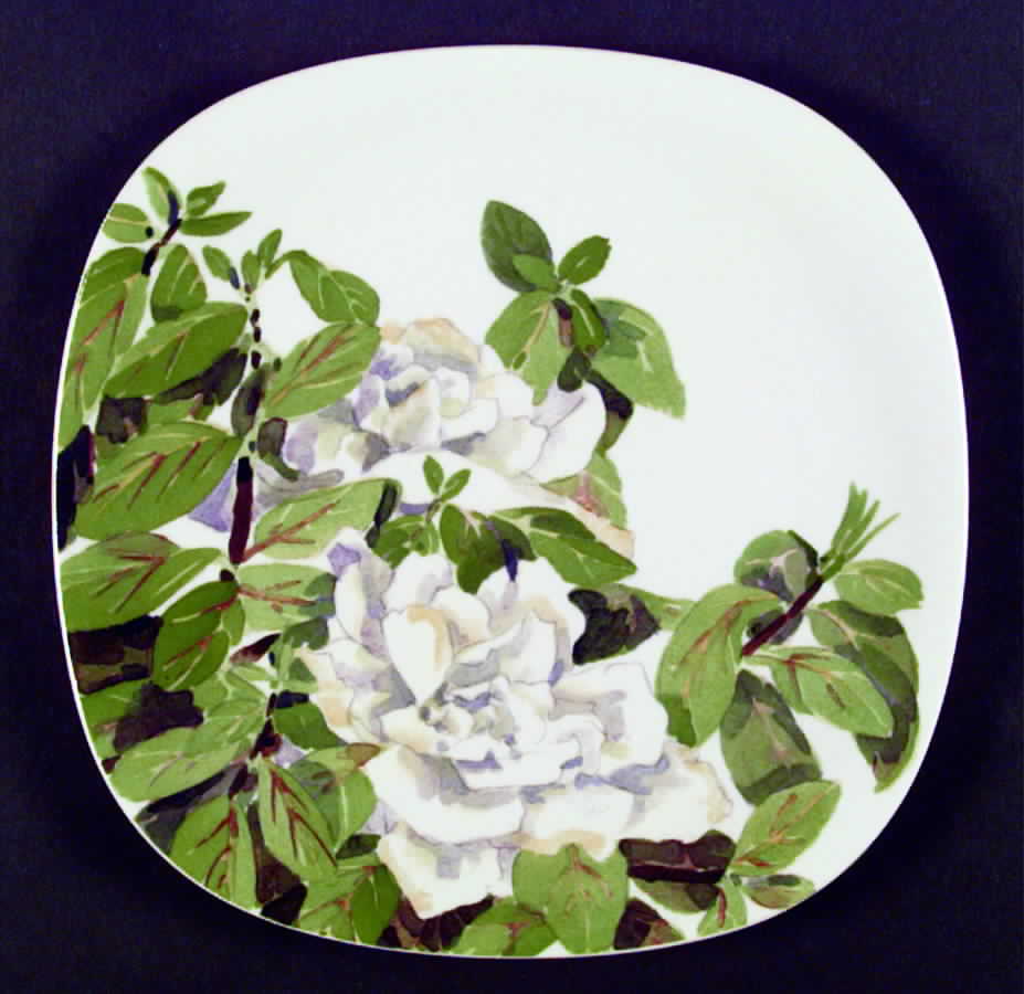 White Gardenia Dinner Plate by Block-1