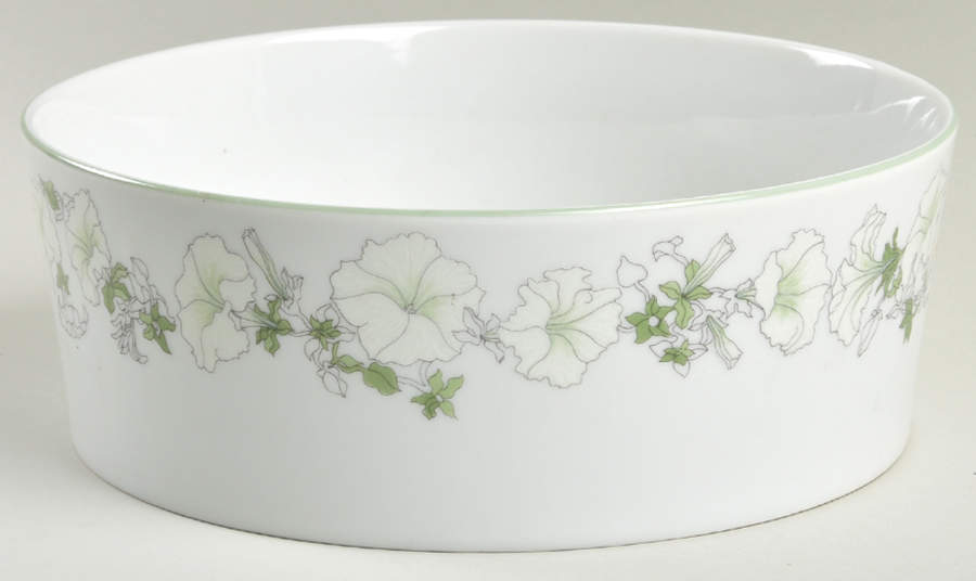 White Petunias 7" Round Vegetable Bowl by Block-1