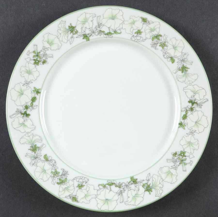 White Petunias Salad Plate by Block-1
