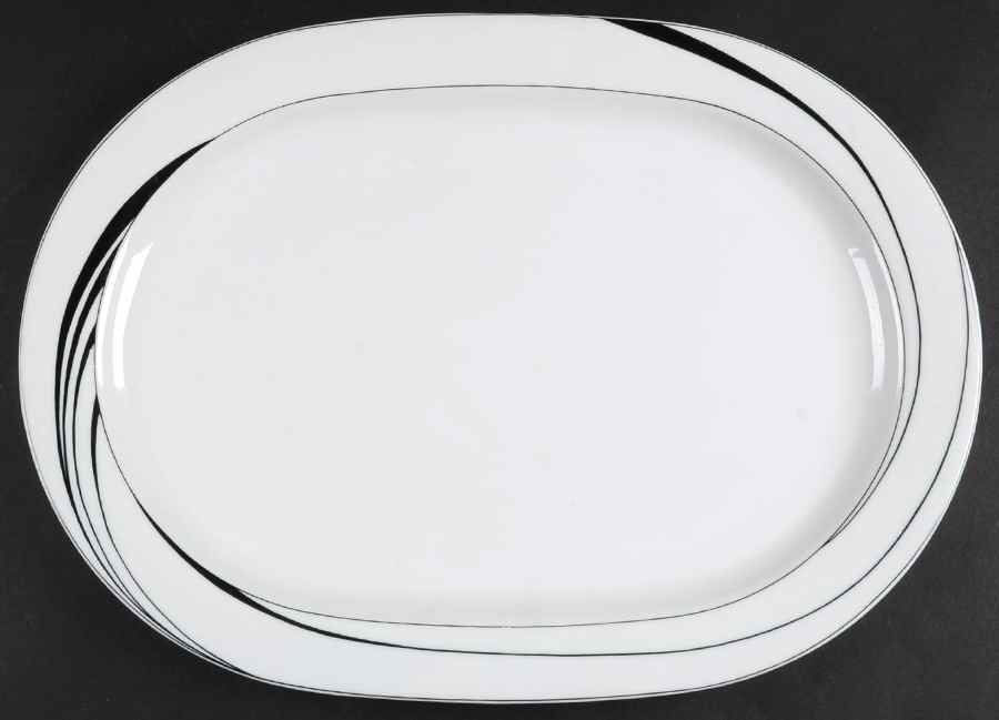 White Pearl 15" Oval Serving Platter by Block-1