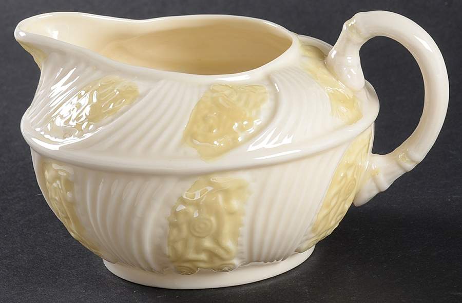 Celtic Yellow Creamer by Belleek Pottery (Ireland)-1