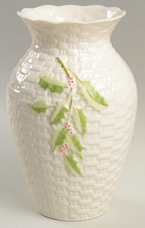 Enchanted Holly 8" Vase by Belleek Pottery (Ireland)-1