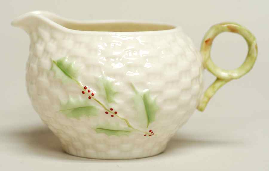 Enchanted Holly Creamer by Belleek Pottery (Ireland)-1
