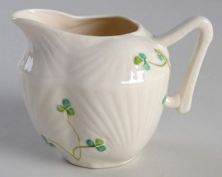 Harp Shamrock Creamer by Belleek Pottery (Ireland)-1