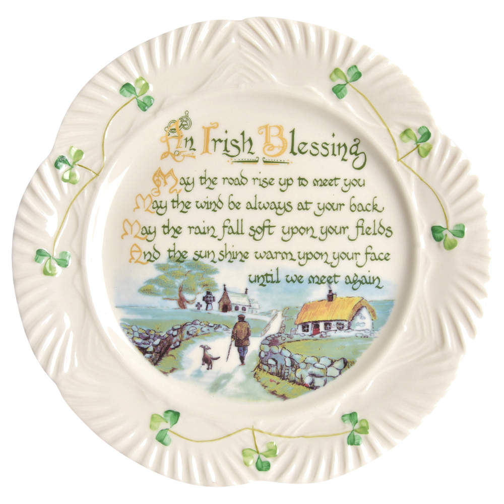 Harp Shamrock Accent Luncheon Plate by Belleek Pottery (Ireland)-1