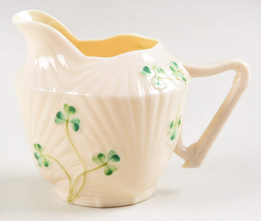 Harp Shamrock Mini Creamer by Belleek Pottery (Ireland)-1