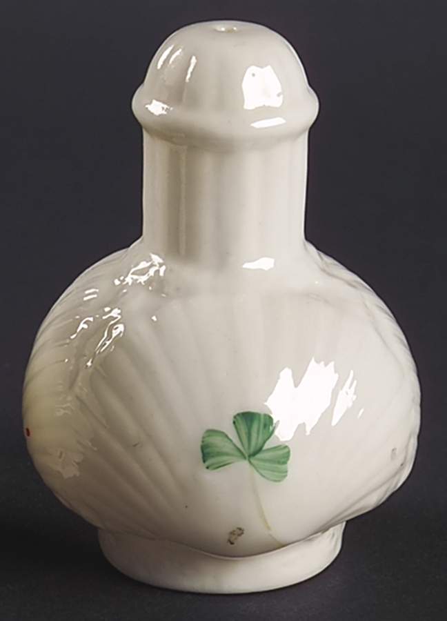 Harp Shamrock Salt Shaker by Belleek Pottery (Ireland)-1