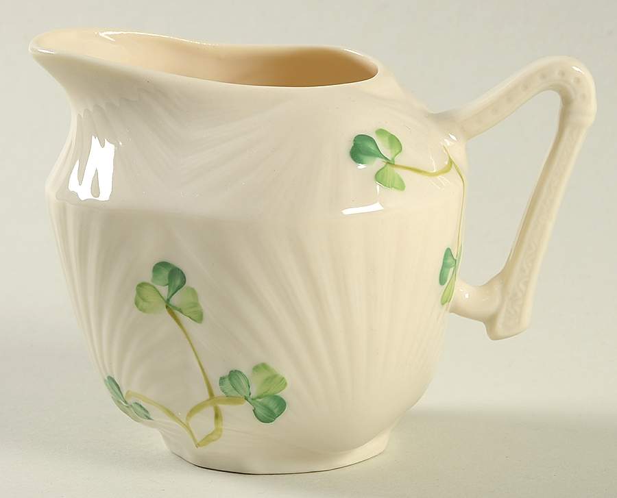 Harp Shamrock Creamer by Belleek Pottery (Ireland)-1