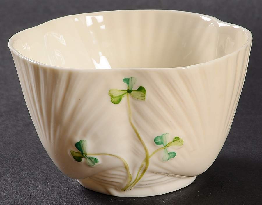 Harp Shamrock Mini Open Sugar Bowl by Belleek Pottery (Ireland)-1