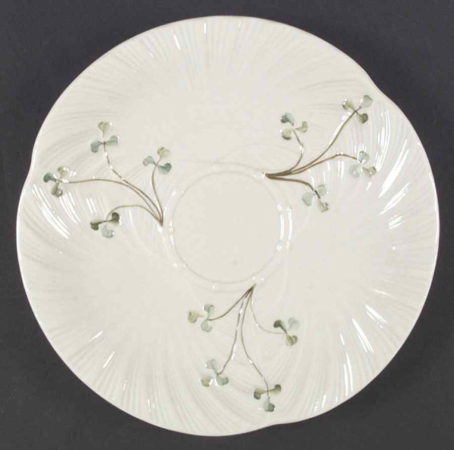 Harp Shamrock Cake Plate by Belleek Pottery (Ireland)-1