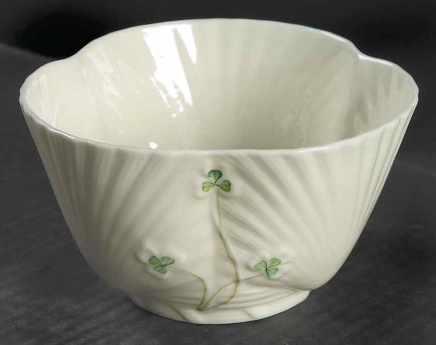 Harp Shamrock Coupe Cereal Bowl by Belleek Pottery (Ireland)-1